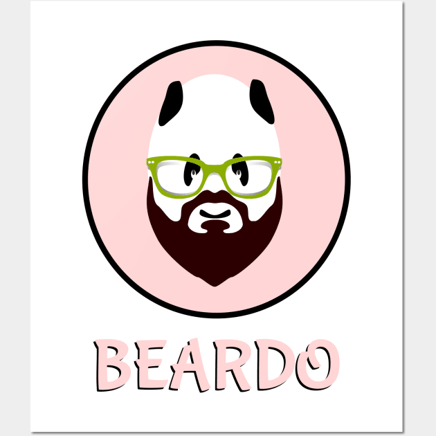 Beardo Panda with a Beard Wall Art by mailboxdisco